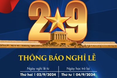 THÔNG BÁO LỊCH NGHỈ LỄ QUỐC KHÁNH 2/9