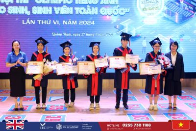 HỌC SINH IEC TỎA SÁNG TẠI HỘI THI OLYMPIC TIẾNG ANH HỌC SINH, SINH VIÊN TỈNH QUẢNG NGÃI NĂM 2024